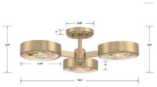 Orson 3-Light Modern Gold Ceiling Mount