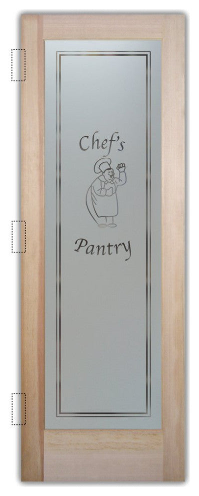 Pantry Door - Happy Chef - Douglas Fir (stain grade) - 30" x 96" - Book/Slab...