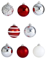 Holiday Shatterproof, 64 Count Xmas Tree Ornaments, 80mm With Re-Useable Box