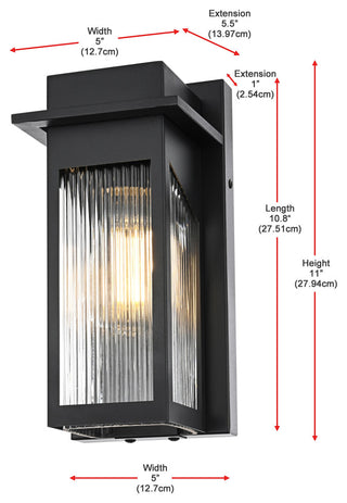 Home Living 5" Outdoor Wall Sconce, Black