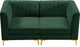 Alina Velvet Upholstered 2-Piece Modular Sectional, Green
