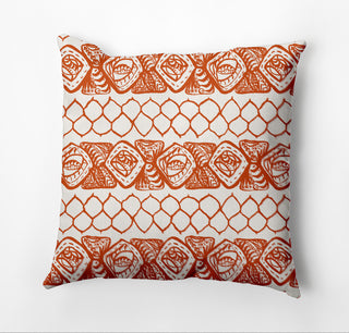 Honeycomb Stripes Outdoor Pillow, Orange, 18"x18"