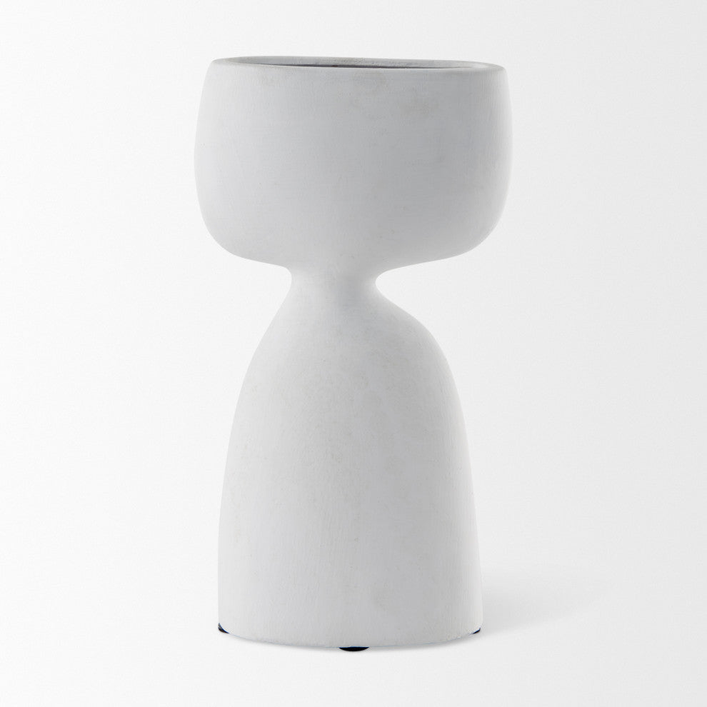 Rylee 11.6H White Ceramic Vase