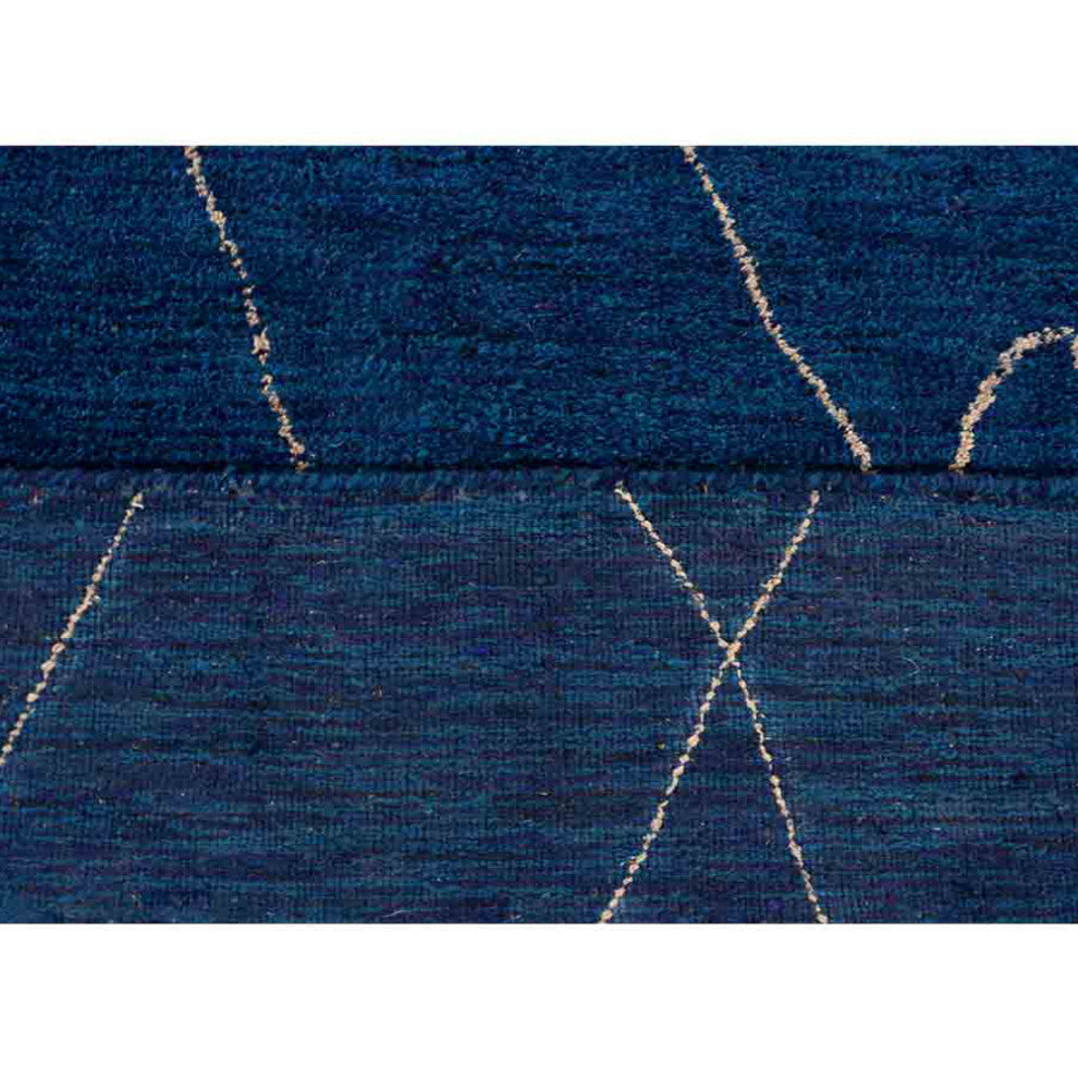 HAND KNOTTED LOOM SILK ECO-FRIENDLY AREA RUGS -8'x10',Rectangle,Blue,Geometric