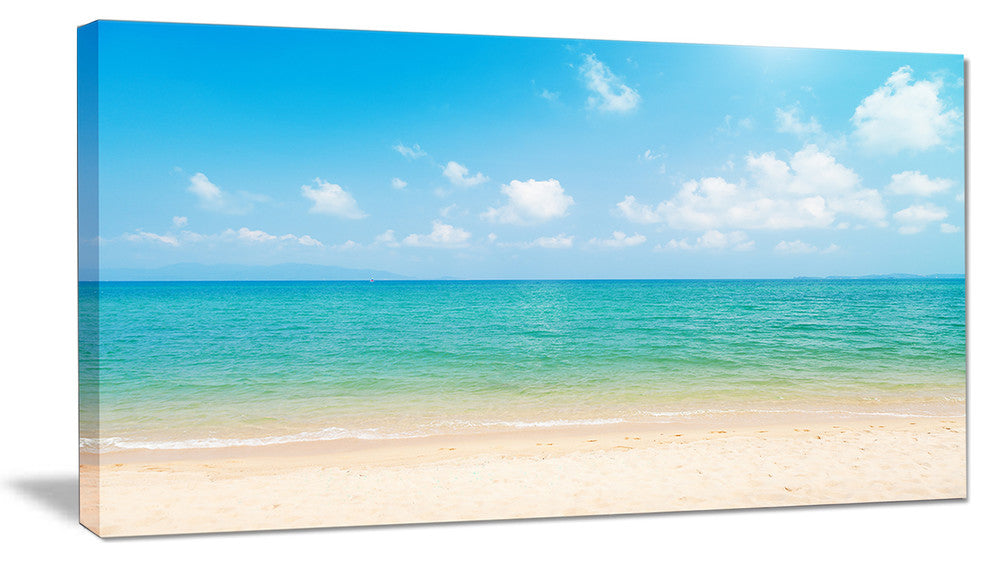 "Wide View of Tropical Beach" Seashore Canvas Photo Print, 40"x20"