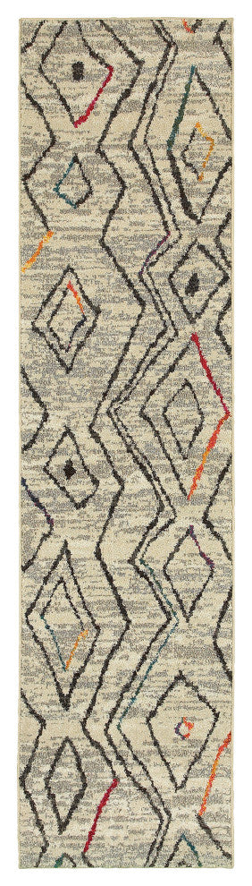 Oriental Weavers Nomad Collection Ivory/Multi Abstract Indoor Area Rug 2'7"X10'
