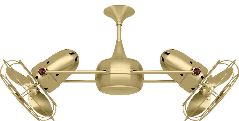 Duplo Dinamico Rotational Ceiling Fan, Brushed Brass