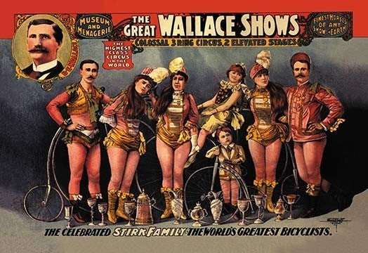 The Celebrated Stirk Family: Wallace Shows- Canvas Poster 20" x 30"
