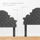 Tufted Headboard, King Size, Velvet, Dark Gray, Modern Contemporary