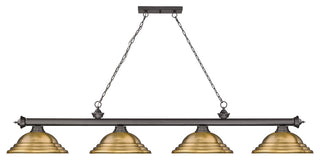 Zlite 2306-4BRZ-SRB 4-Light Billiard, Rubbed Brass