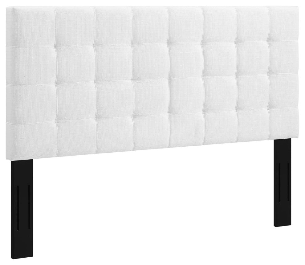 Paisley Tufted King and California King Upholstered Linen Fabric Headboard