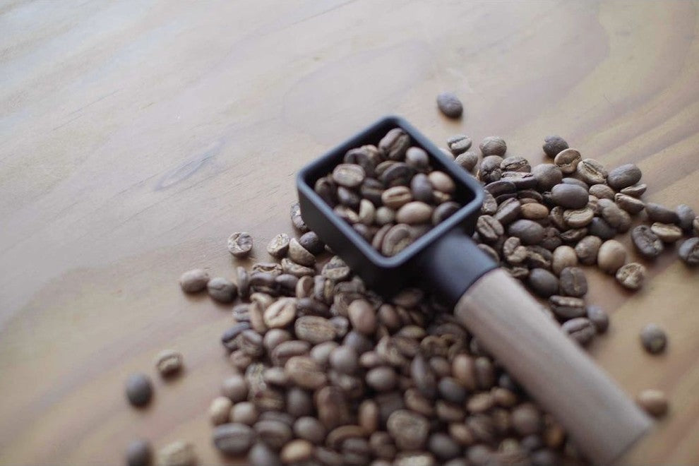 HMM Sqoop Coffee Bean Scoop, Cast Iron & Teak