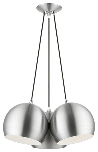 Livex Lighting 3 Light Polished Aluminum Globe Pendant