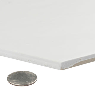 Hextile Ceramic Floor and Wall Tile, Matte Blanco, 25