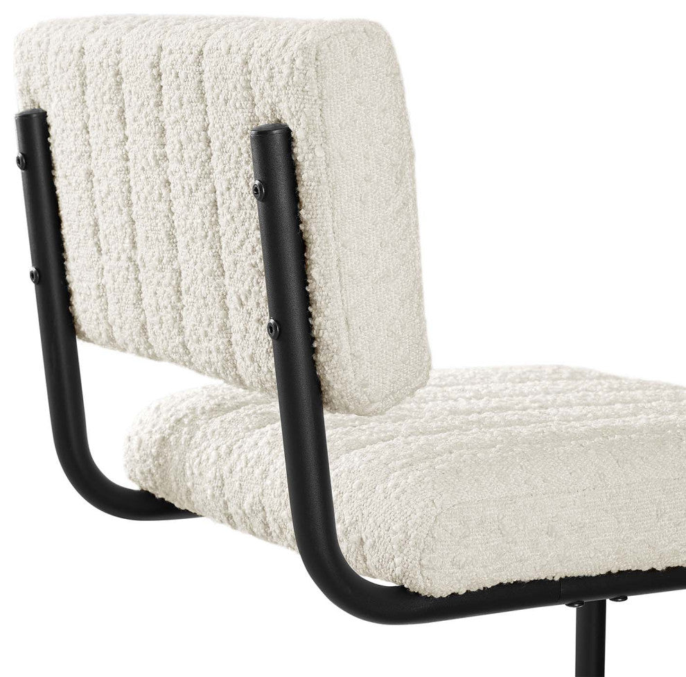 Parity Boucle Bar Stools, Set of 2, Black Ivory