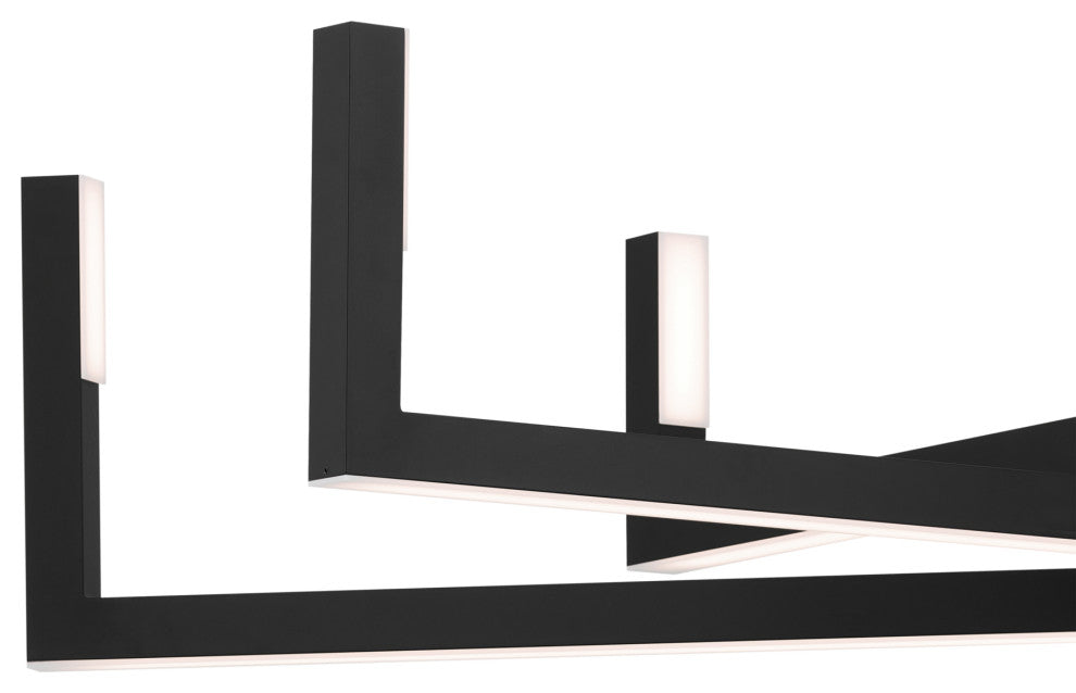 Priam 43.75" 6 Light LED Chandelier, Matte Black