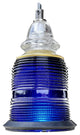 Runway Light Pendant Brass Ring Insulator Bell Cap, Cobalt Blue