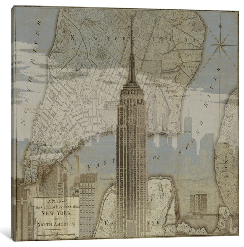 "Vintage NYC I" by Dylan Matthews, Canvas Print, 26"x26"