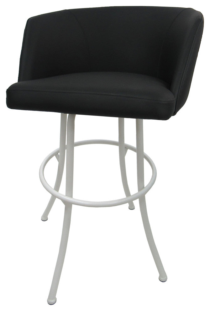 Swivel Counter Metal Bar Stool 26", 30" Extra Tall 34" - Joey, Black - White, 34