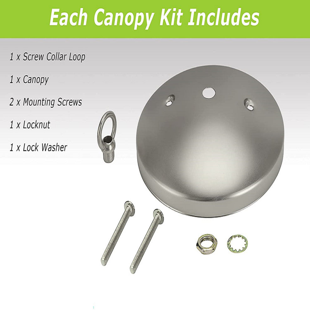 21524-12 Light Fixture Canopy Kit, 5" Dia., Brushed Pewter 2 Pack