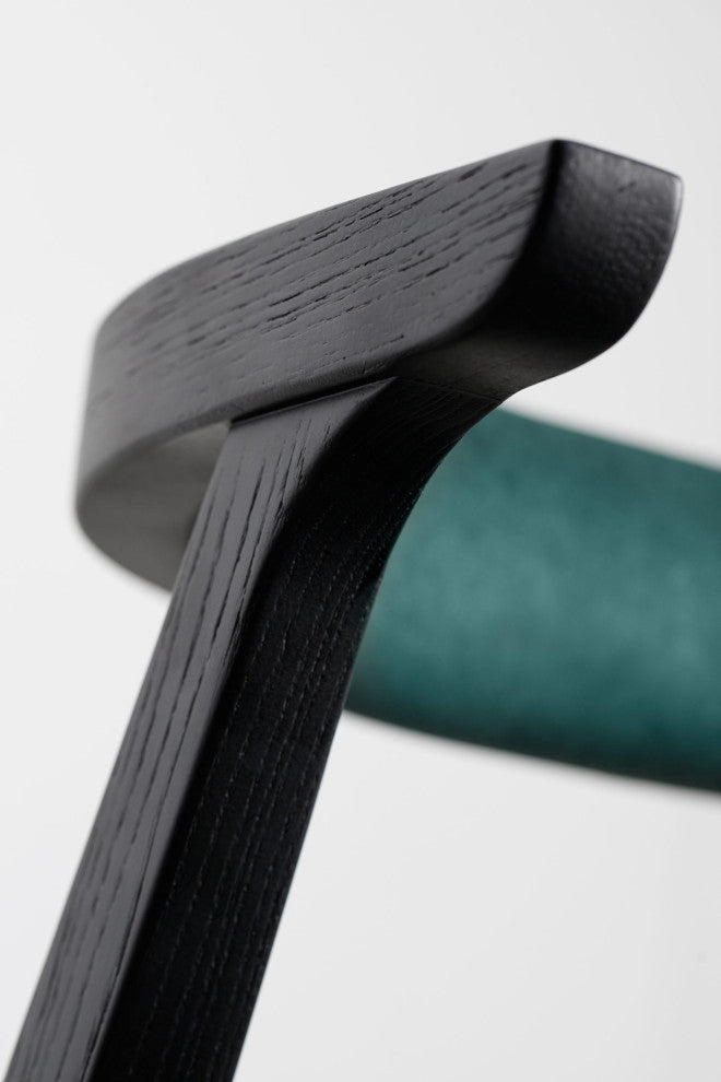 Ellis Dining Chair Black With Emerald Material