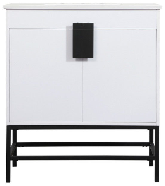 Home Living 19" Modern White-Light Bathroom Vanity