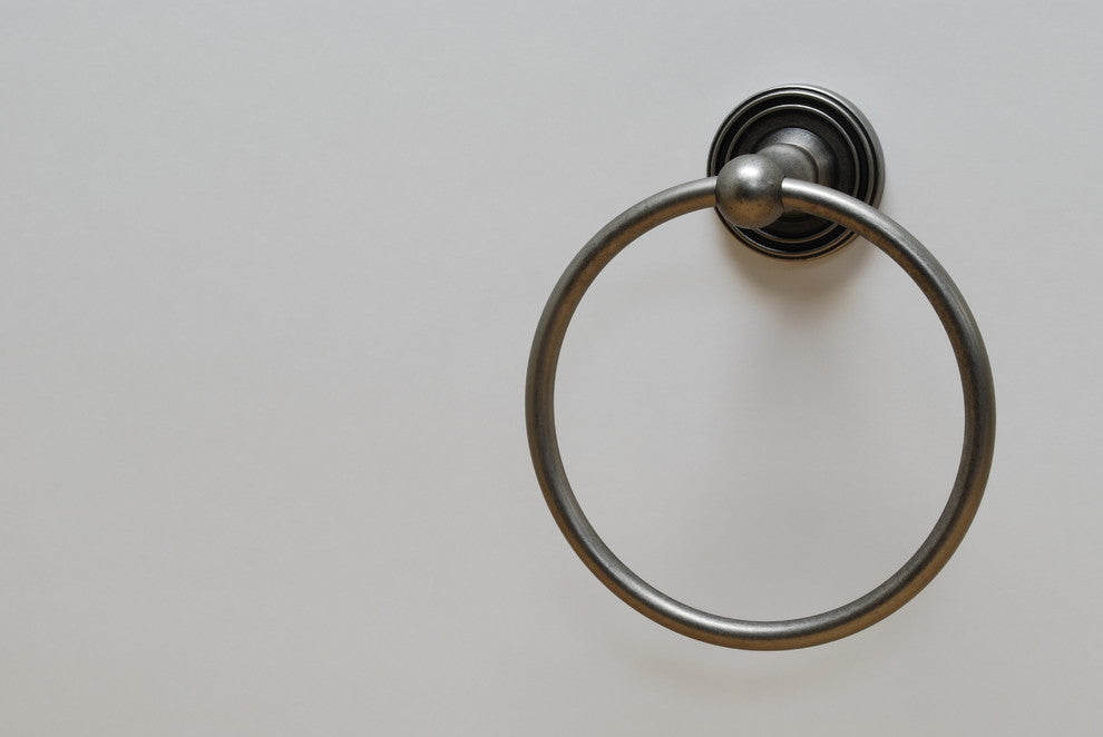 Bradford Towel Ring, Aged Pewter