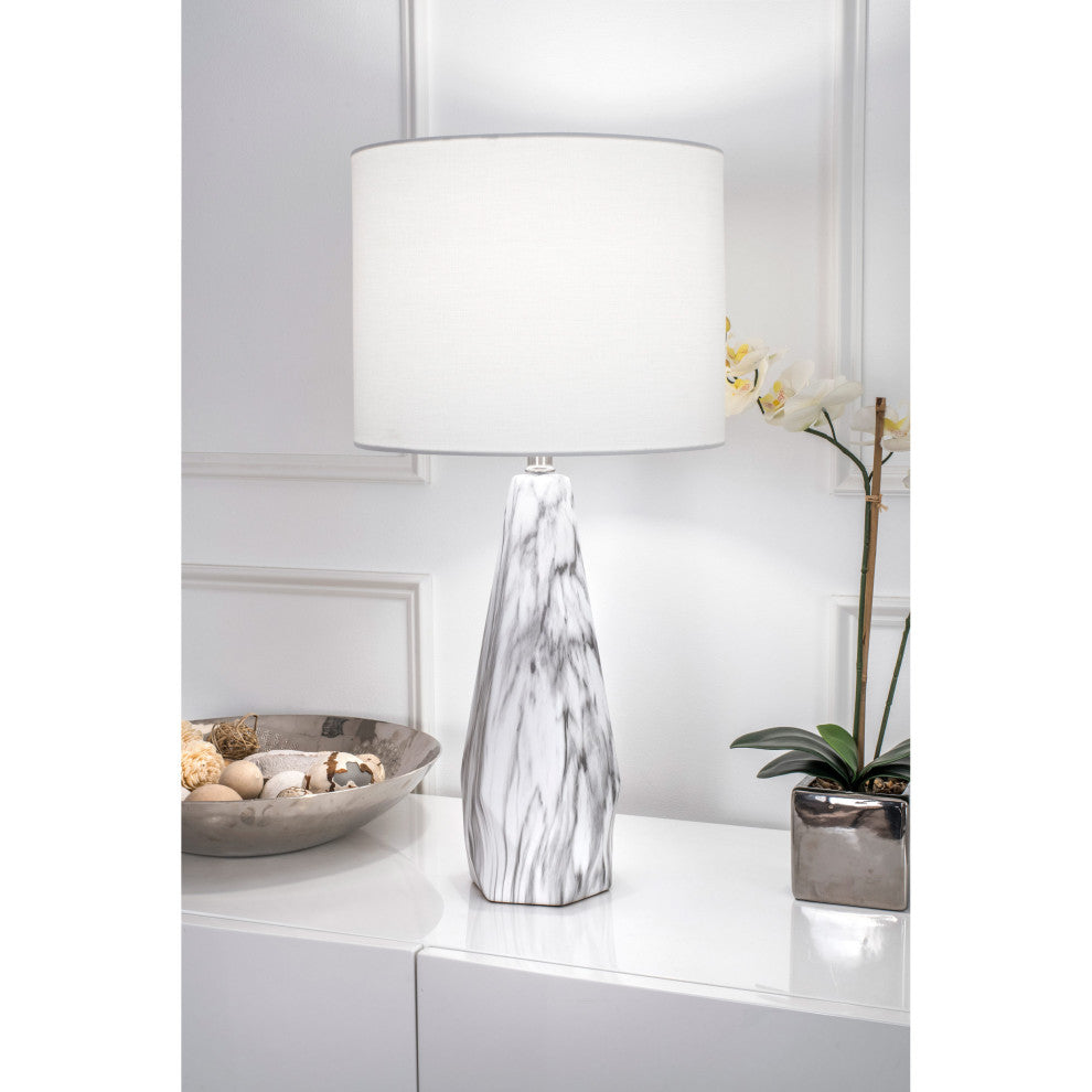 Nuloom Autumn Ceramic Linen Shade Table Lamp, 25"