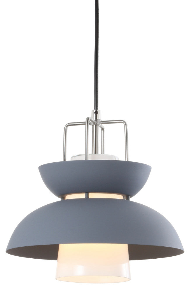 Paul 11" Farmhouse Metal LED Pendant, Gray