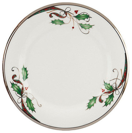 Lenox Holiday Nouveau Platinum White Christmas China for 8