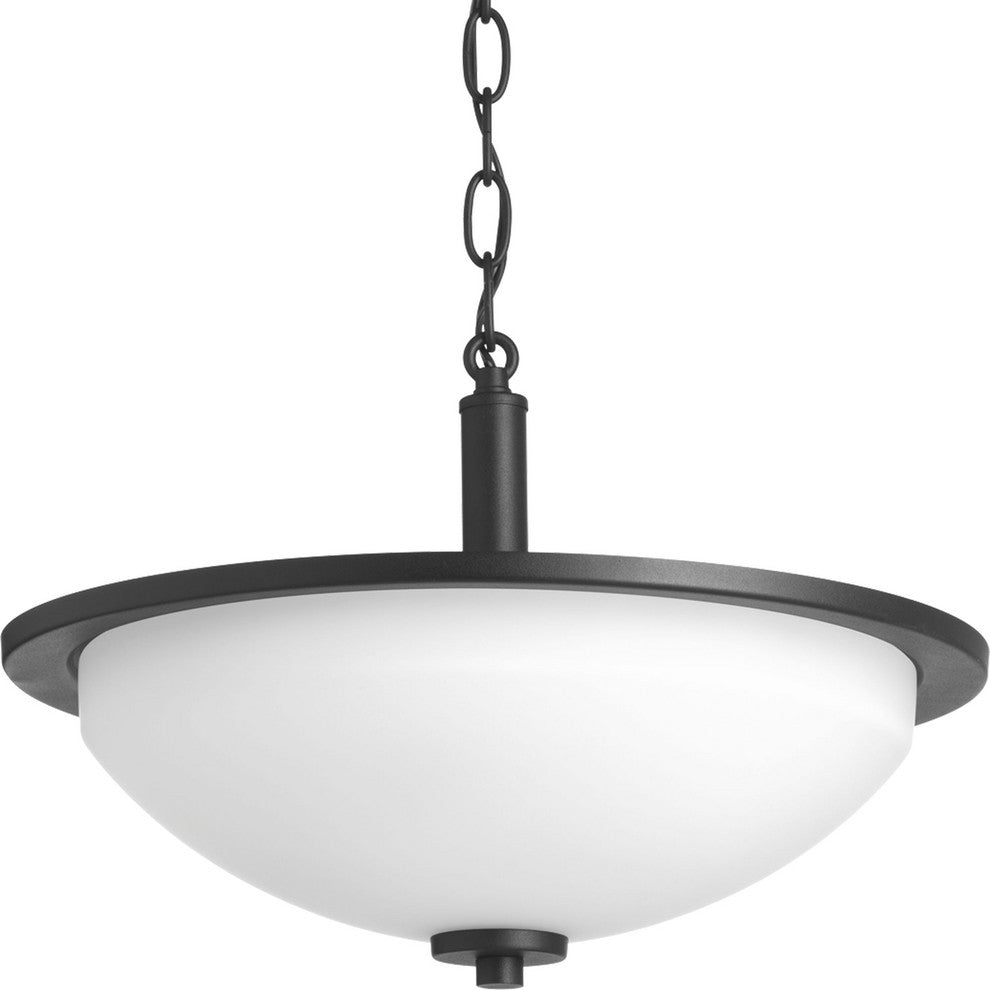 Progress Lighting 2-100W Medium Semi-Flush, Black