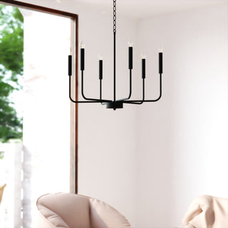 Beldon 6-Light Black Contemporary Chandelier Candelabra