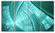 Blue Fractal Stained Glass, Abstract Canvas Art Print, 48"x28", 4 Panels