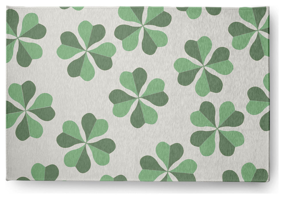 Lucky Patch St. Patrick's Day Chenille Rug, Laurel Tree Green, 4'x6'