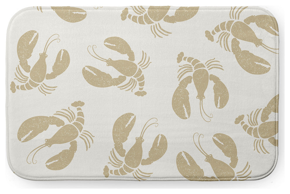 34" x 21" Lobster Fest Bathmat, Taupe