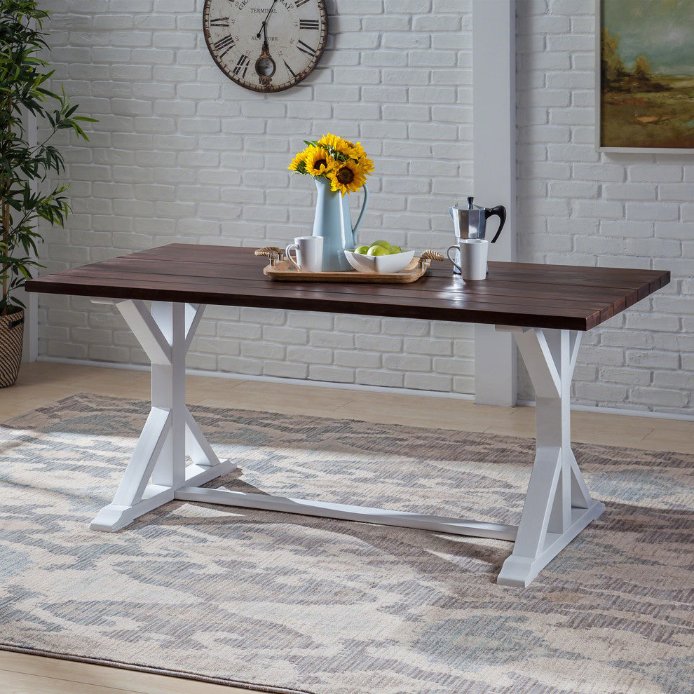 Garrison Rustic Farmhouse Acacia Wood Dining Table