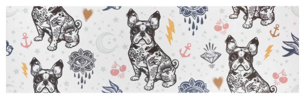 Rockstar Frenchie Ceramic Wall Tile Sample