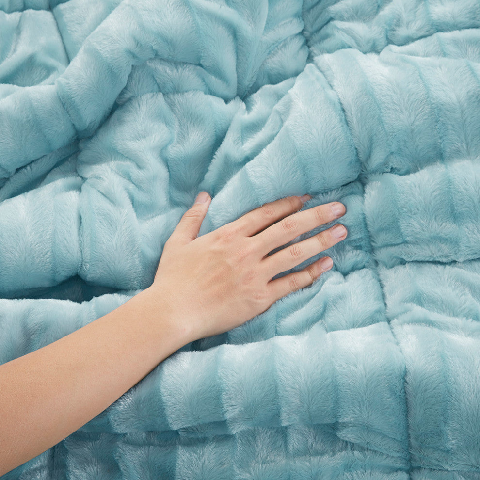 Madison Park Duke Dux Faux Fur 3-Piece Comforter Mini Set