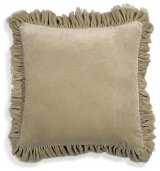 Alessia Distressed Beige Velvet Pillow