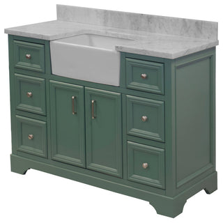 Zelda 48" Bathroom Vanity, Sage Green, Carrara Marble