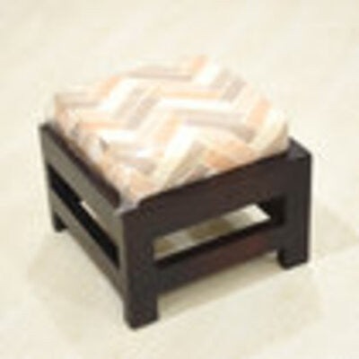 Handmade Mango Wood Light Walnut Color Rectangular Shaped, 14 X14 X9