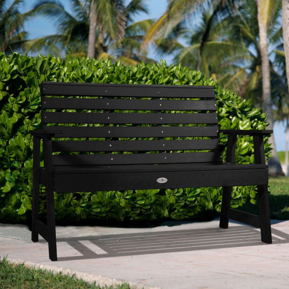 Riverside Garden Bench 4', Black Sand