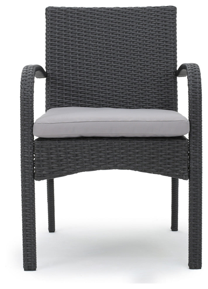 GDF Studio 5-Piece Derek Outdoor Square Dining Set, Gray/Gray/Gray