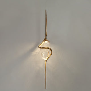 LNC Chrysanthemum 1-Light 5.1" Modern Unique Gold LED Pendant Light, Gold