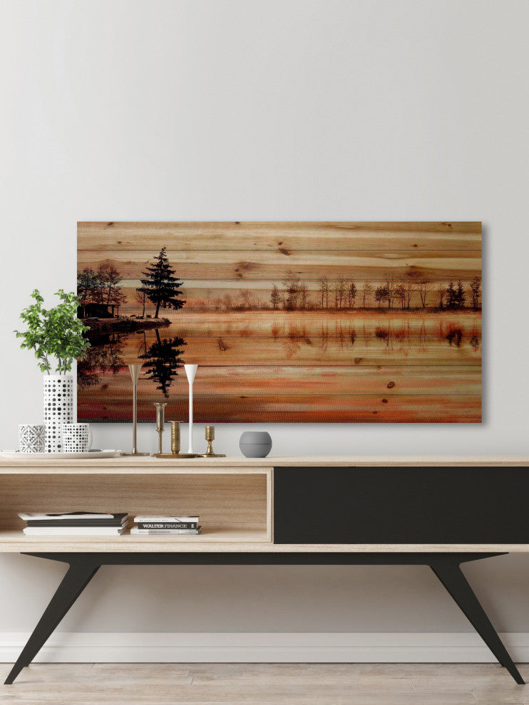 "Chanannes" Painting Print on Natural Pine Wood, 45"x22.5"