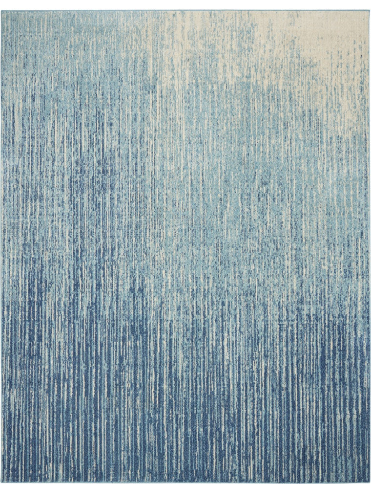 7 x 10 Navy and Light Blue Abstract Area Rug