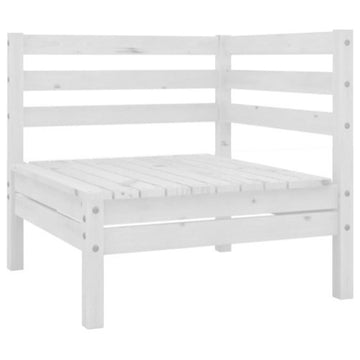 vidaXL Patio Furniture Set 3 Piece Wooden Conversation Set Solid Wood Pine White