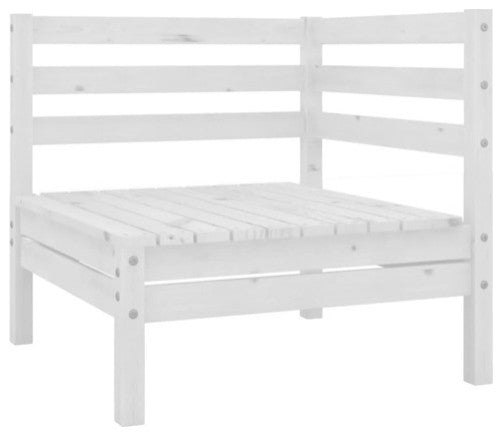 vidaXL Patio Furniture Set 3 Piece Wooden Conversation Set Solid Wood Pine White