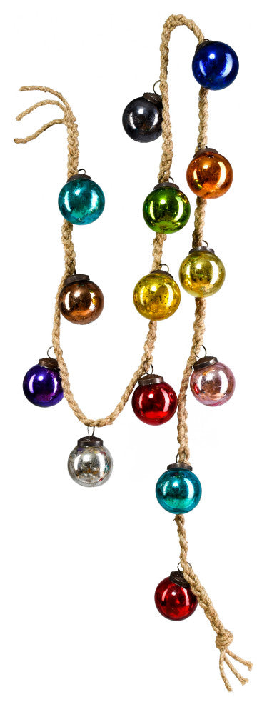 Serene Spaces Living Multicolor Glass Balls Garland, 60"x2"