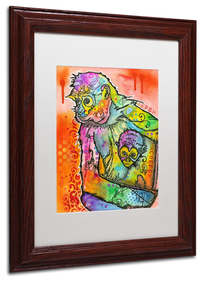 Dean Russo 'Monkey 1' Framed Art, 11x14, Wood Frame, White Mat